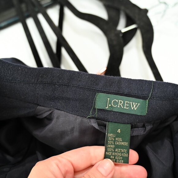 J. Crew Size 4 Double Breasted Navy Wool Cashmere Blazer - Picture 5 of 5